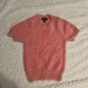 pink fuzzy sweater top